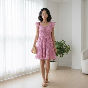 Pink Floral Summer Dress SHOP NEIGHBOR